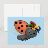 Jester Ladybug Classic Round Sticker Briefkaart (Voorkant / Achterkant)