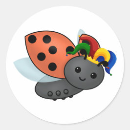Jester Ladybug Ronde Sticker