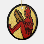 Jester lezen keramisch ornament (Links)