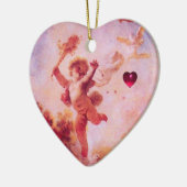 JESTER LOVE, CUPID VALENTIJN MONOGRAM Pink Ruby Keramisch Ornament (Links)