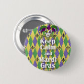 Jester Mask Blijf Kalmpjes en Mardi Gras Ronde Button 5,7 Cm (Voorkant /achterkant)