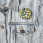Jester Mask Blijf Kalmpjes en Mardi Gras Ronde Button 5,7 Cm (In situ)