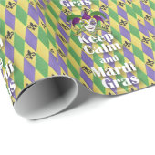 Jester Mask Keep Calm en Mardi Gras Cadeaupapier (Rol Hoek)