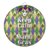 Jester Mask Keep Calm en Mardi Gras Dartbord (Voorkant)