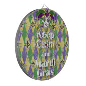 Jester Mask Keep Calm en Mardi Gras Dartbord (Voorkant Links)