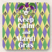 Jester Mask Keep Calm en Mardi Gras Drankjes Onderzetter (Voorkant)