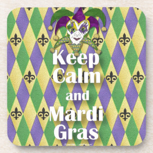 Jester Mask Keep Calm en Mardi Gras Drankjes Onderzetter