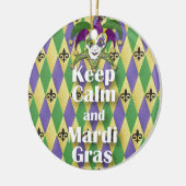 Jester Mask Keep Calm en Mardi Gras Keramisch Ornament (Links)