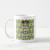Jester Mask Keep Calm en Mardi Gras Koffiemok (Links)