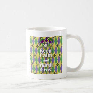 Jester Mask Keep Calm en Mardi Gras Koffiemok