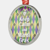 Jester Mask Keep Calm en Mardi Gras Metalen Ornament (Links)