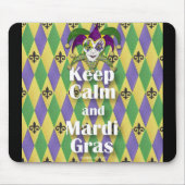 Jester Mask Keep Calm en Mardi Gras Muismat (Voorkant)