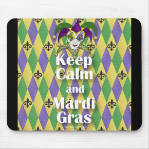 Jester Mask Keep Calm en Mardi Gras Muismat
