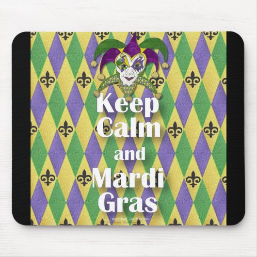 Jester Mask Keep Calm en Mardi Gras Muismat (Voorkant)