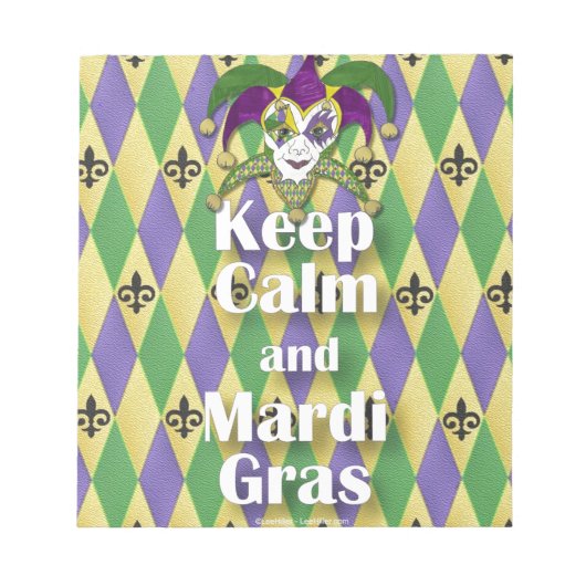 Jester Mask Keep Calm en Mardi Gras Notitieblok (Voorkant)