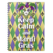 Jester Mask Keep Calm en Mardi Gras Notitieboek (Voorkant)