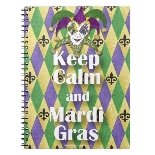 Jester Mask Keep Calm en Mardi Gras Notitieboek (Voorkant)
