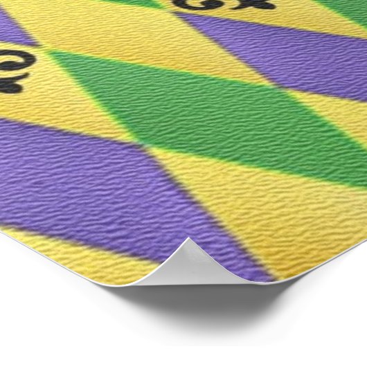 Jester Mask Keep Calm en Mardi Gras Poster (Hoek)