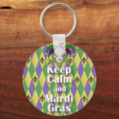 Jester Mask Keep Calm en Mardi Gras Sleutelhanger (Voorkant)