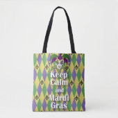 Jester Mask Keep Calm en Mardi Gras Tote Bag (Voorkant)
