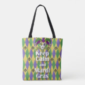 Jester Mask Keep Calm en Mardi Gras Tote Bag (Achterkant)