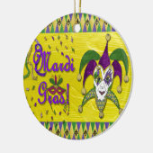 Jester Mask Mardi Gras Harlekijn Keramisch Ornament (Links)