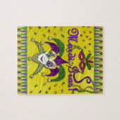 Jester Mask Mardi Gras Harlekijn Legpuzzel (Horizontaal)