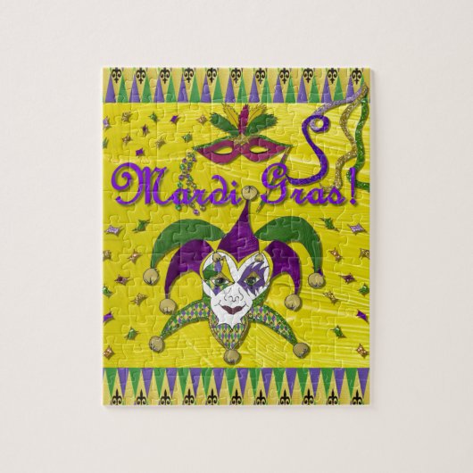Jester Mask Mardi Gras Harlekijn Legpuzzel (Verticaal)