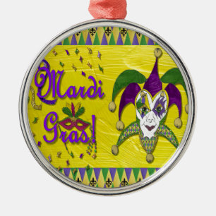 Jester Mask Mardi Gras Harlekijn Metalen Ornament
