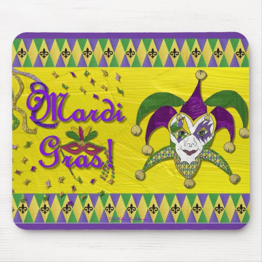 Jester Mask Mardi Gras Harlekijn Muismat (Voorkant)