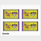 Jester Mask Mardi Gras Harlekijn Rechthoekige Sticker (Vel)