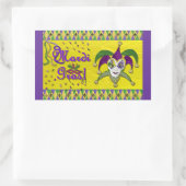 Jester Mask Mardi Gras Harlekijn Rechthoekige Sticker (Tas)