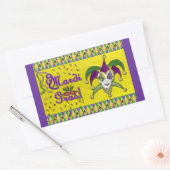 Jester Mask Mardi Gras Harlekijn Rechthoekige Sticker (Envelop)