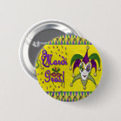 Jester Mask Mardi Gras Harlekijn Ronde Button 5,7 Cm (Voorkant /achterkant)
