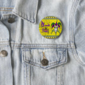 Jester Mask Mardi Gras Harlekijn Ronde Button 5,7 Cm (In situ)