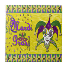 Jester Mask Mardi Gras Harlekijn Tegeltje