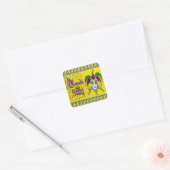 Jester Mask Mardi Gras Harlekijn Vierkante Sticker (Envelop)