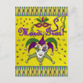 Jester Mask Mardi Gras Harlequin Briefkaart (Voorkant)