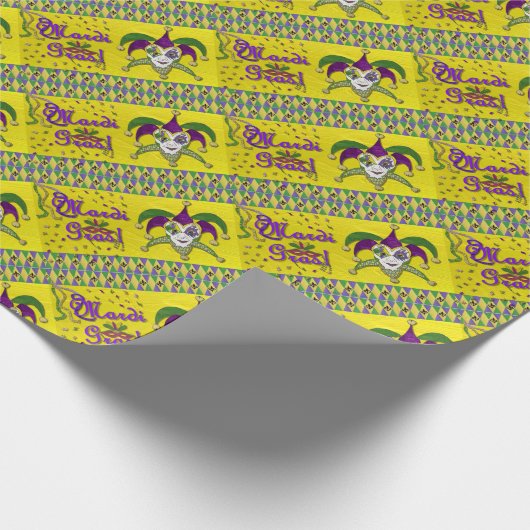 Jester Mask Mardi Gras Harlequin Cadeaupapier (Hoek)