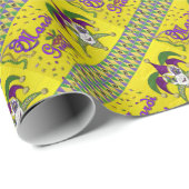 Jester Mask Mardi Gras Harlequin Cadeaupapier (Rol Hoek)