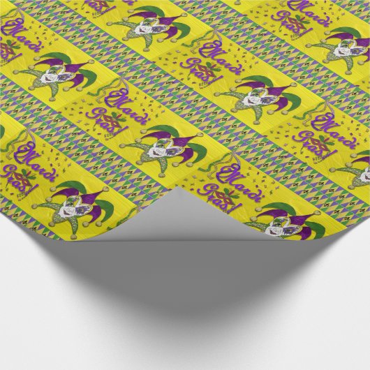 Jester Mask Mardi Gras Harlequin Cadeaupapier (Hoek)