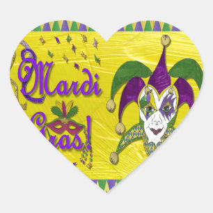 Jester Mask Mardi Gras Harlequin Hart Sticker