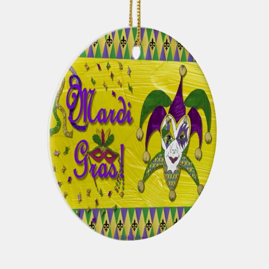 Jester Mask Mardi Gras Harlequin Keramisch Ornament (Rechts)