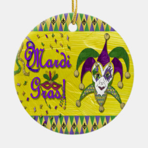 Jester Mask Mardi Gras Harlequin Keramisch Ornament