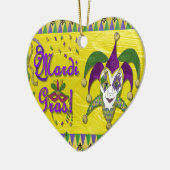 Jester Mask Mardi Gras Harlequin Keramisch Ornament (Links)