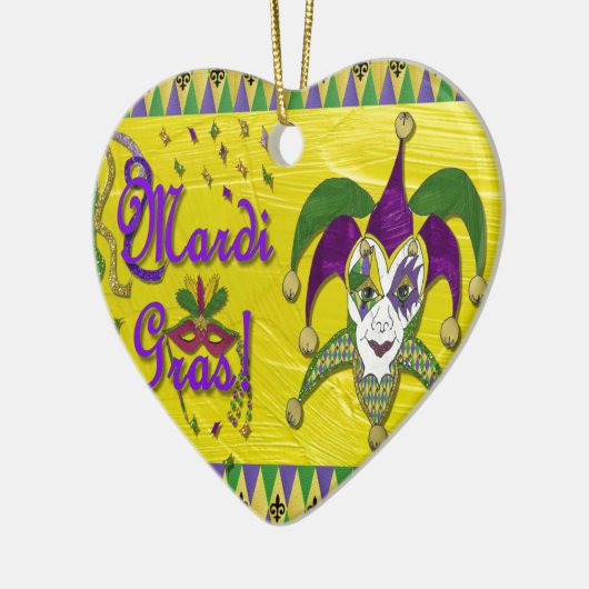 Jester Mask Mardi Gras Harlequin Keramisch Ornament (Links)
