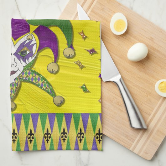 Jester Mask Mardi Gras Harlequin Keukenhanddoeken (Quarter Fold)