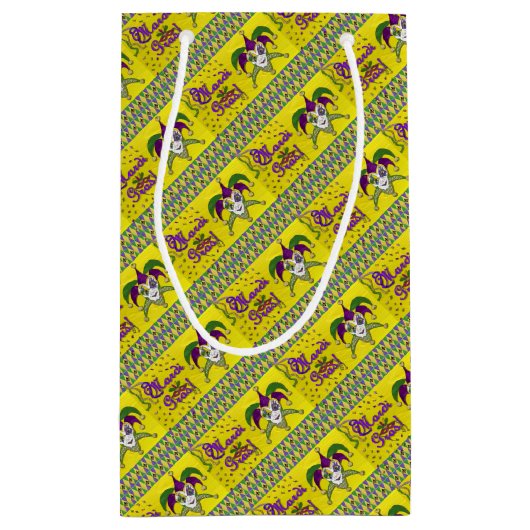 Jester Mask Mardi Gras Harlequin Klein Cadeauzakje (Achterkant)