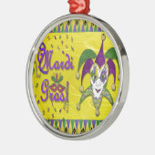 Jester Mask Mardi Gras Harlequin Metalen Ornament (Links)