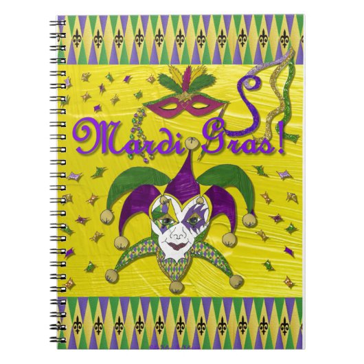 Jester Mask Mardi Gras Harlequin Notitieboek (Voorkant)